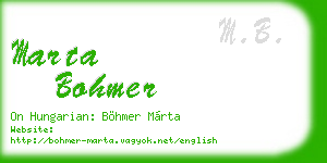 marta bohmer business card