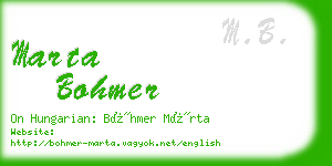 marta bohmer business card